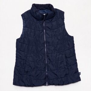 Gap Puffer Vest Women Small Navy Blue Cold Control Water Resistant